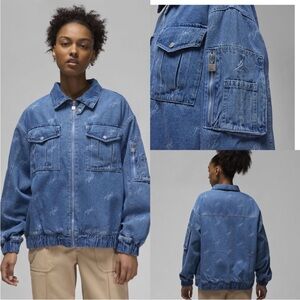 NWT Women's Jordan Renegade Blue Denim Jean Jacket 100% Cotton- Size XL